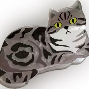 Gray Cat  Hairclip new teens women